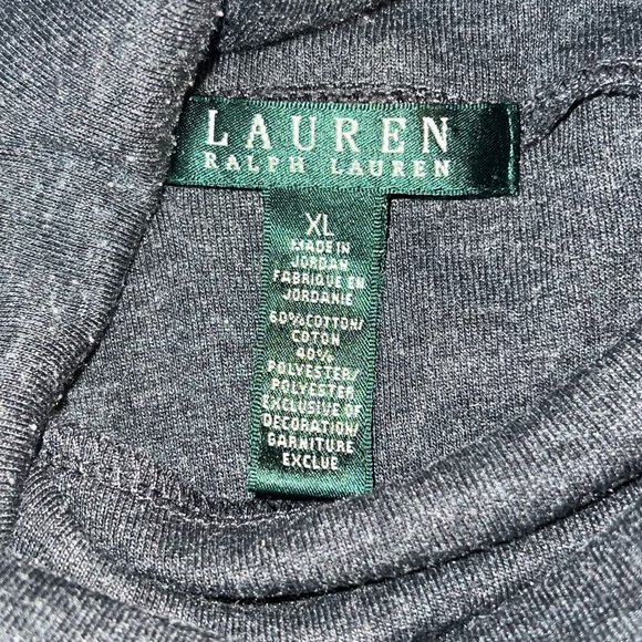 Lauren Ralph Lauren - Women's Size XL - Dark Grey Top - Cowl Neck Long Sleeve - Picture 4 of 10